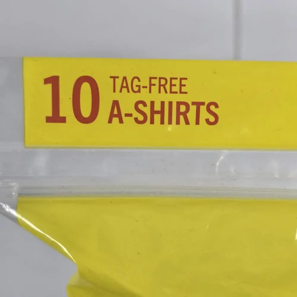 Fruit of the Loom White Ribbed Stretch Fabric A-Shirts 10 Shirts Tag Free